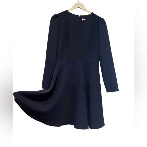GAL MEETS GLAM NWOT Navy Blue Celeste Dress Size 6 Long Sleeve Fit & Flare Chic - Picture 8 of 14